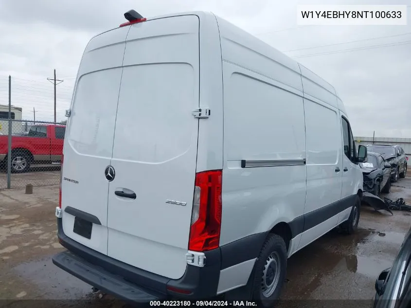 2022 Mercedes-Benz Sprinter 2500 Standard Roof V6 VIN: W1Y4EBHY8NT100633 Lot: 40223180