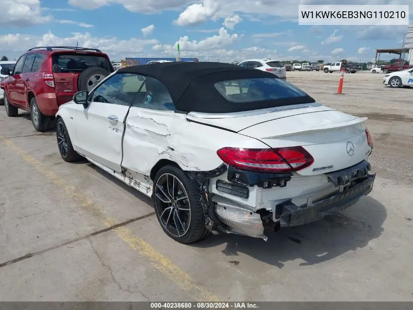 2022 Mercedes-Benz Amg C 43 4Matic VIN: W1KWK6EB3NG110210 Lot: 40238680