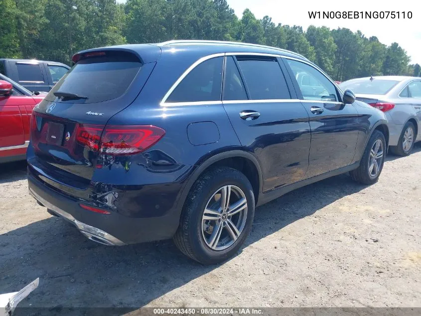 2022 Mercedes-Benz Glc 300 4Matic Suv VIN: W1N0G8EB1NG075110 Lot: 40243450