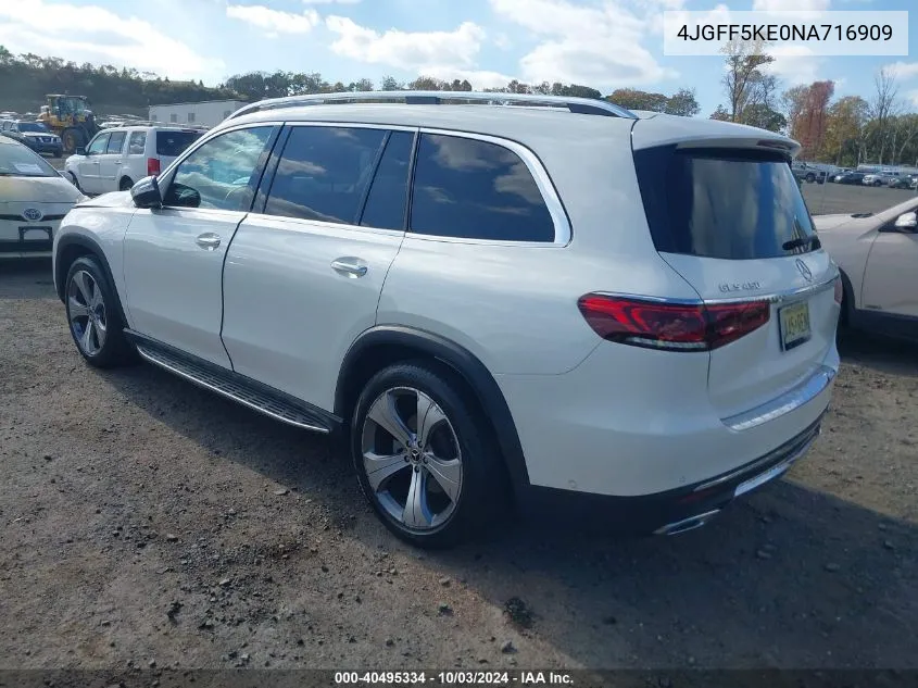 2022 Mercedes-Benz Gls 450 4Matic VIN: 4JGFF5KE0NA716909 Lot: 40495334