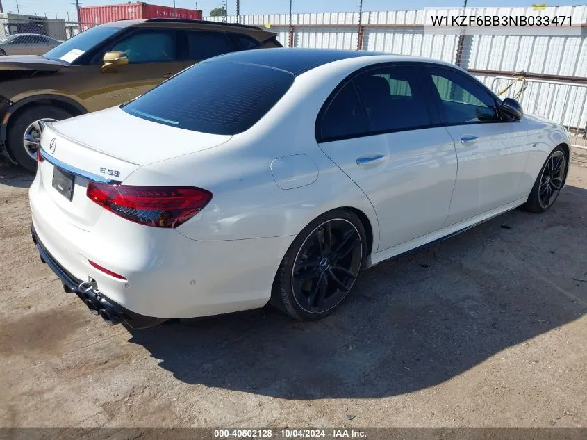 2022 Mercedes-Benz Amg E 53 4Matic VIN: W1KZF6BB3NB033471 Lot: 40502128