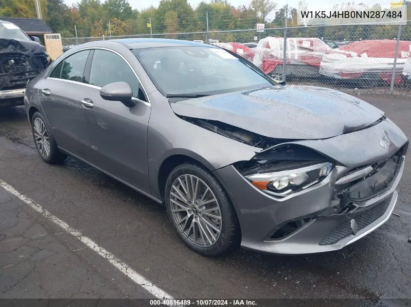 2022 Mercedes-Benz Cla 250 Coupe 4Matic VIN: W1K5J4HB0NN287484 Lot: 40516489