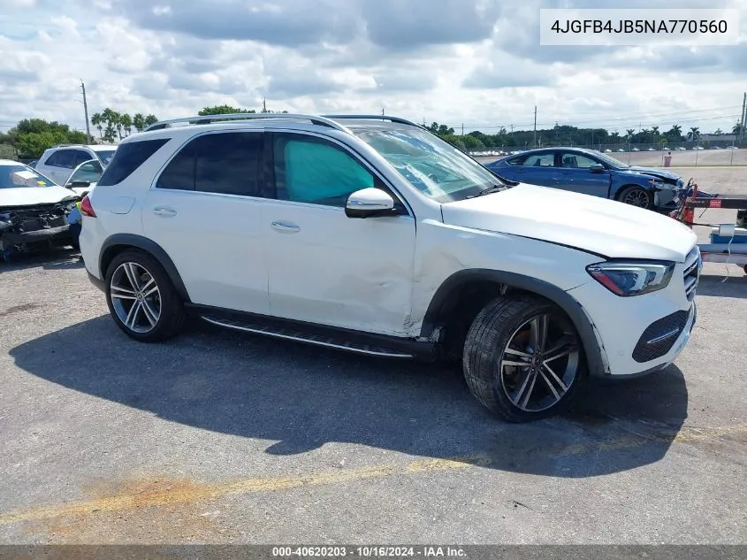 2022 Mercedes-Benz Gle 350 VIN: 4JGFB4JB5NA770560 Lot: 40620203