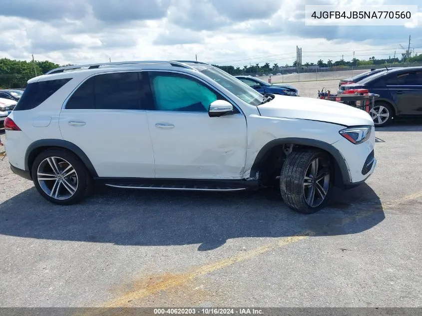 2022 Mercedes-Benz Gle 350 VIN: 4JGFB4JB5NA770560 Lot: 40620203