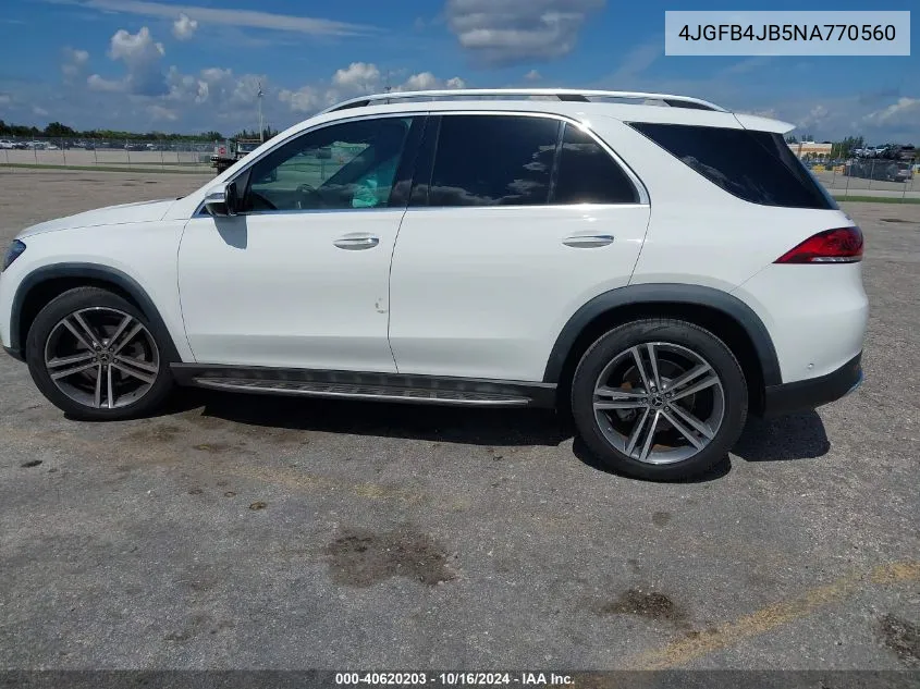 2022 Mercedes-Benz Gle 350 VIN: 4JGFB4JB5NA770560 Lot: 40620203