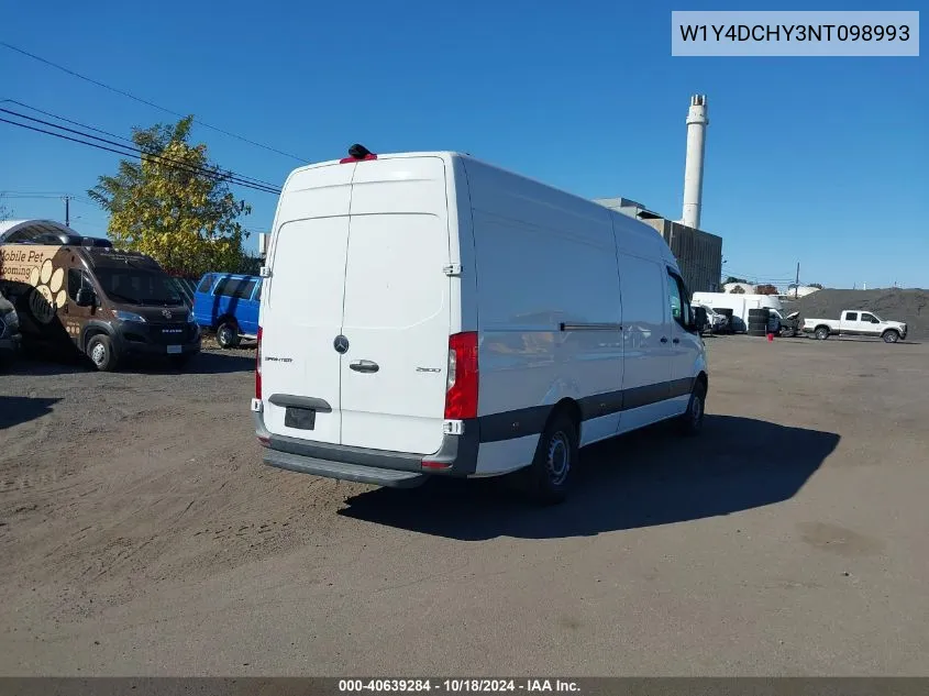 2022 Mercedes-Benz Sprinter 2500 High Roof I4 Diesel VIN: W1Y4DCHY3NT098993 Lot: 40639284