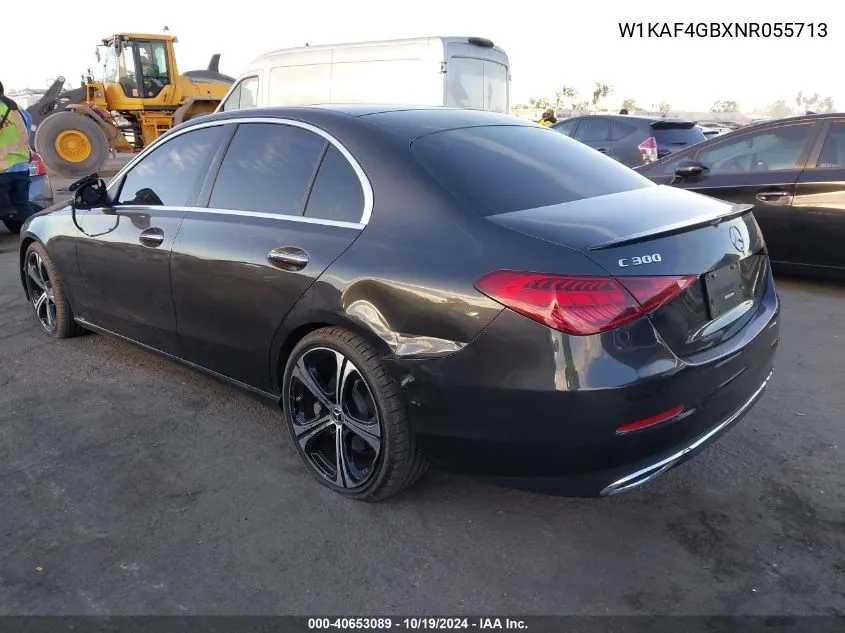 2022 Mercedes-Benz C 300 VIN: W1KAF4GBXNR055713 Lot: 40653089