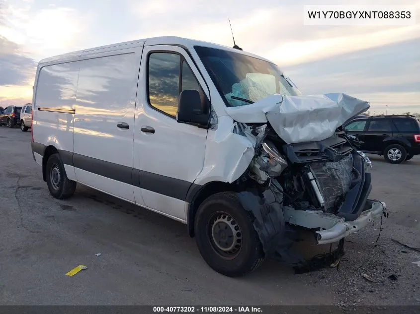 2022 Mercedes-Benz Sprinter 1500 Standard Roof I4 VIN: W1Y70BGYXNT088353 Lot: 40773202