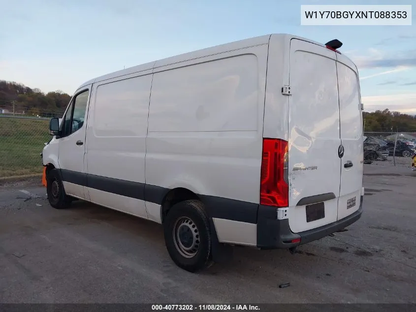 2022 Mercedes-Benz Sprinter 1500 Standard Roof I4 VIN: W1Y70BGYXNT088353 Lot: 40773202