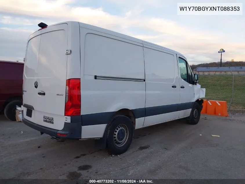 2022 Mercedes-Benz Sprinter 1500 Standard Roof I4 VIN: W1Y70BGYXNT088353 Lot: 40773202