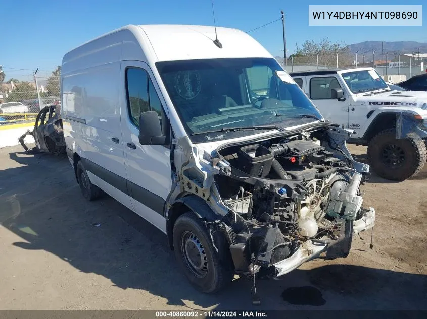 2022 Mercedes-Benz Sprinter 2500 Standard Roof I4 Diesel VIN: W1Y4DBHY4NT098690 Lot: 40860092