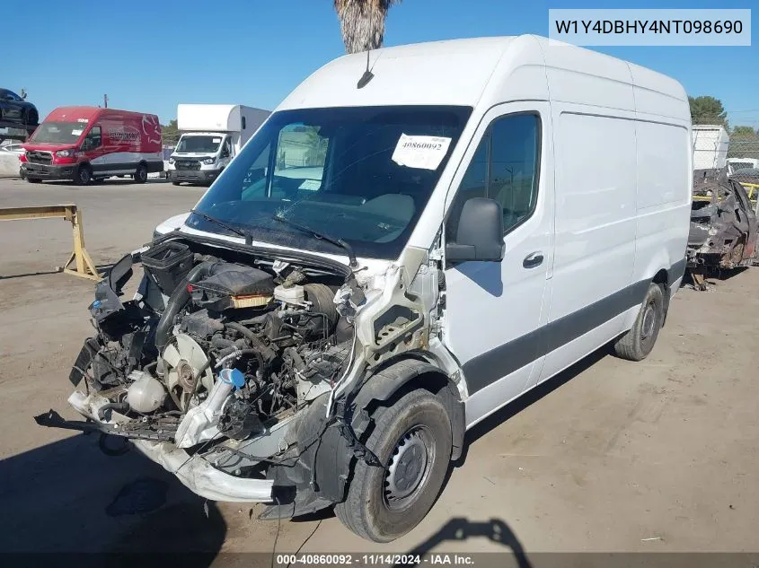 2022 Mercedes-Benz Sprinter 2500 Standard Roof I4 Diesel VIN: W1Y4DBHY4NT098690 Lot: 40860092