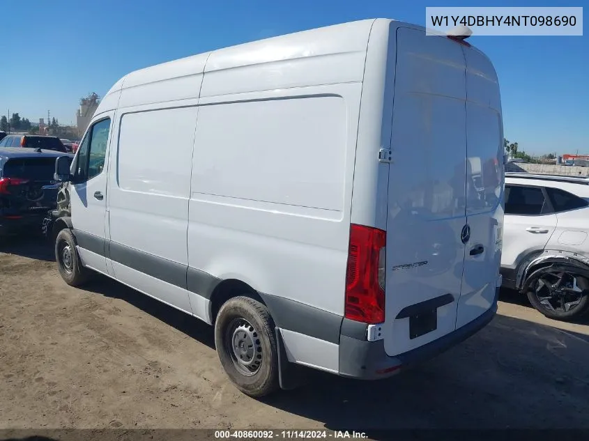 2022 Mercedes-Benz Sprinter 2500 Standard Roof I4 Diesel VIN: W1Y4DBHY4NT098690 Lot: 40860092