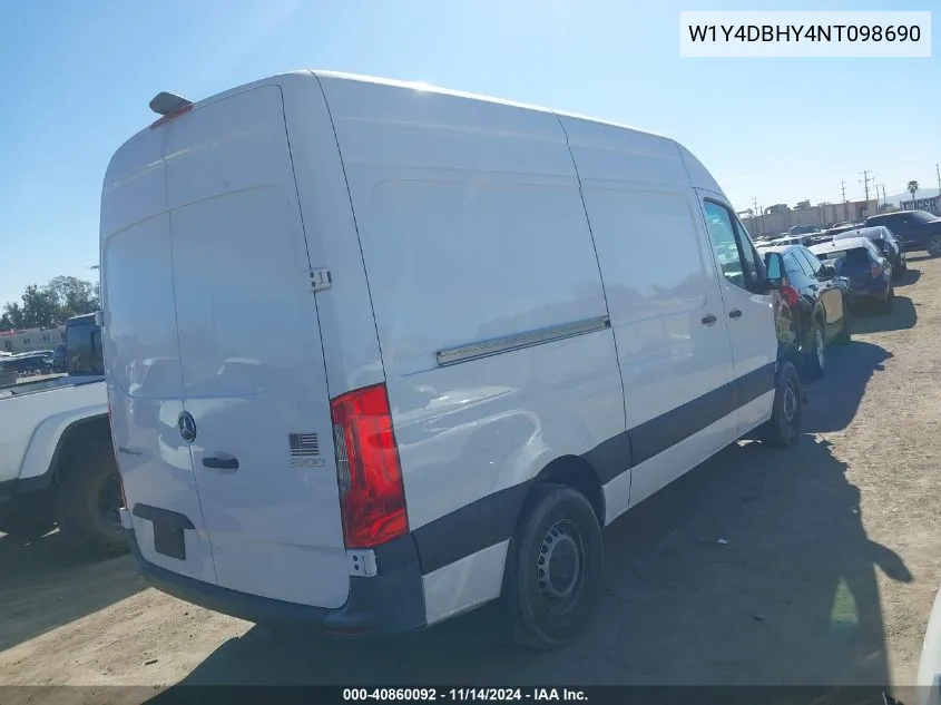 2022 Mercedes-Benz Sprinter 2500 Standard Roof I4 Diesel VIN: W1Y4DBHY4NT098690 Lot: 40860092