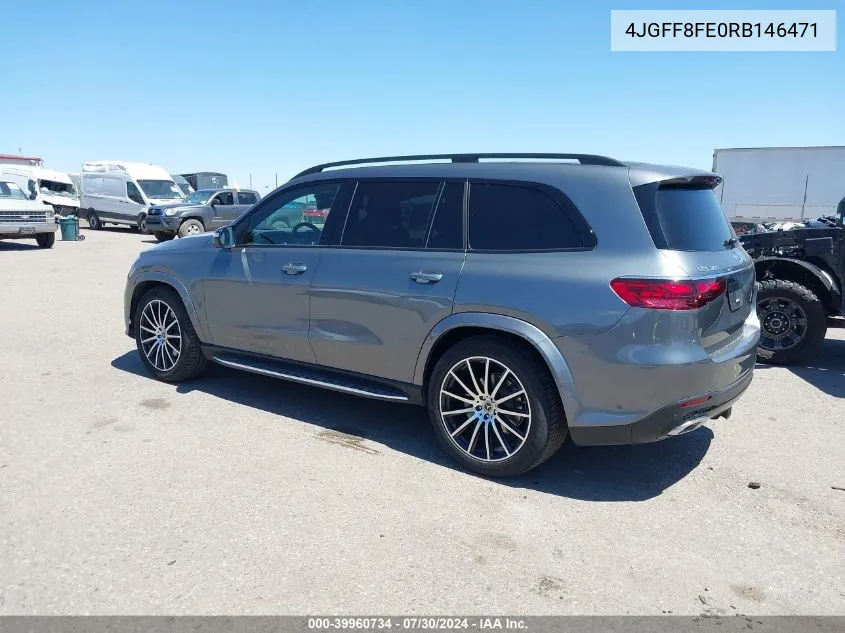 2024 Mercedes-Benz Gls 580 4Matic VIN: 4JGFF8FE0RB146471 Lot: 39960734