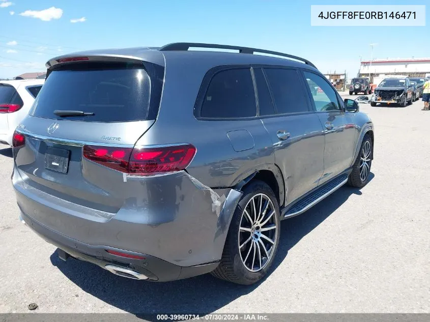 2024 Mercedes-Benz Gls 580 4Matic VIN: 4JGFF8FE0RB146471 Lot: 39960734