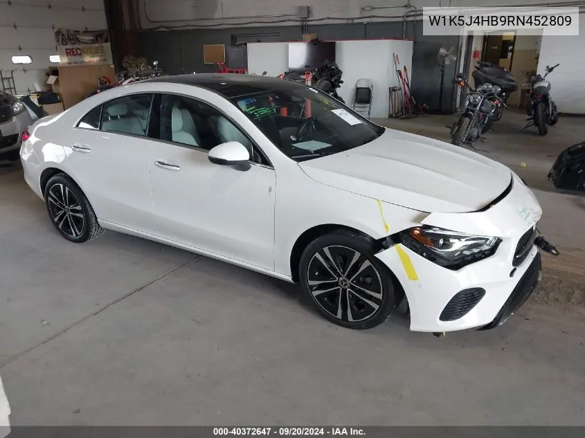 2024 Mercedes-Benz Cla 250 Coupe 4Matic VIN: W1K5J4HB9RN452809 Lot: 40372647