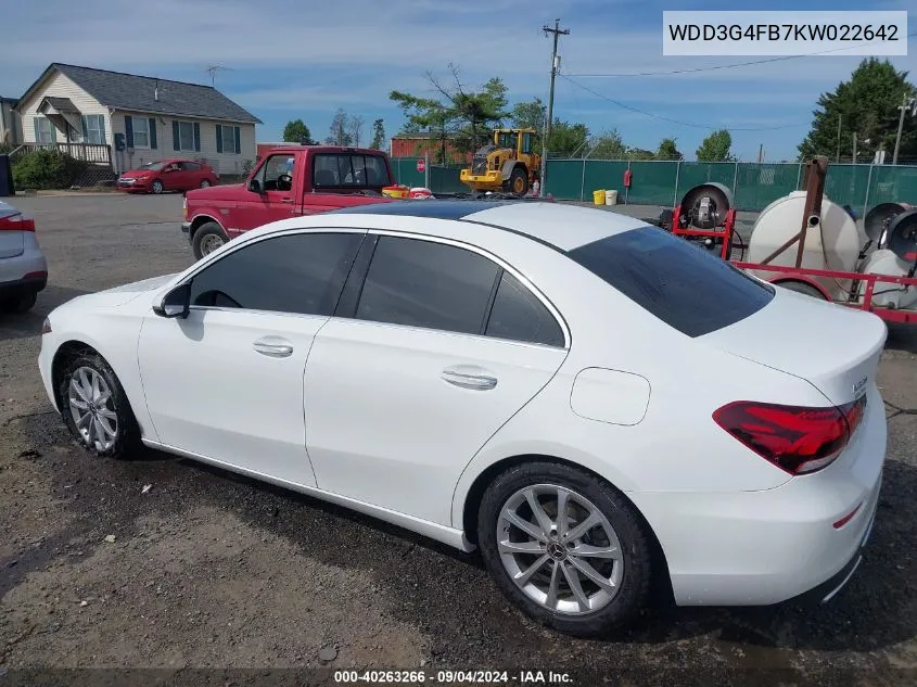 WDD3G4FB7KW022642 2019 Mercedes-Benz A 220 4Matic