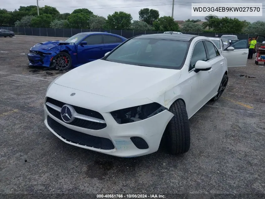 2019 Mercedes-Benz A 220 VIN: WDD3G4EB9KW027570 Lot: 40551766