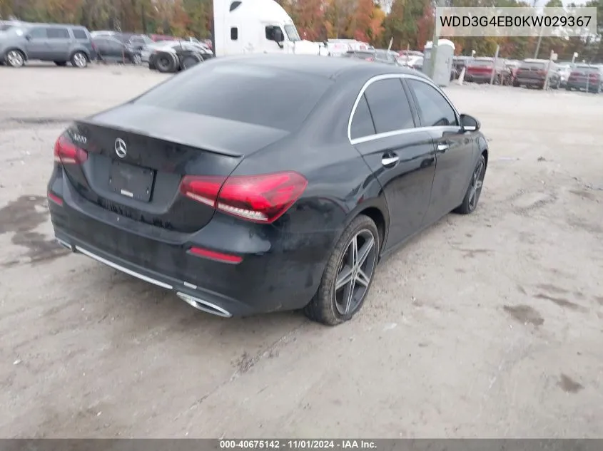 2019 Mercedes-Benz A 220 VIN: WDD3G4EB0KW029367 Lot: 40675142