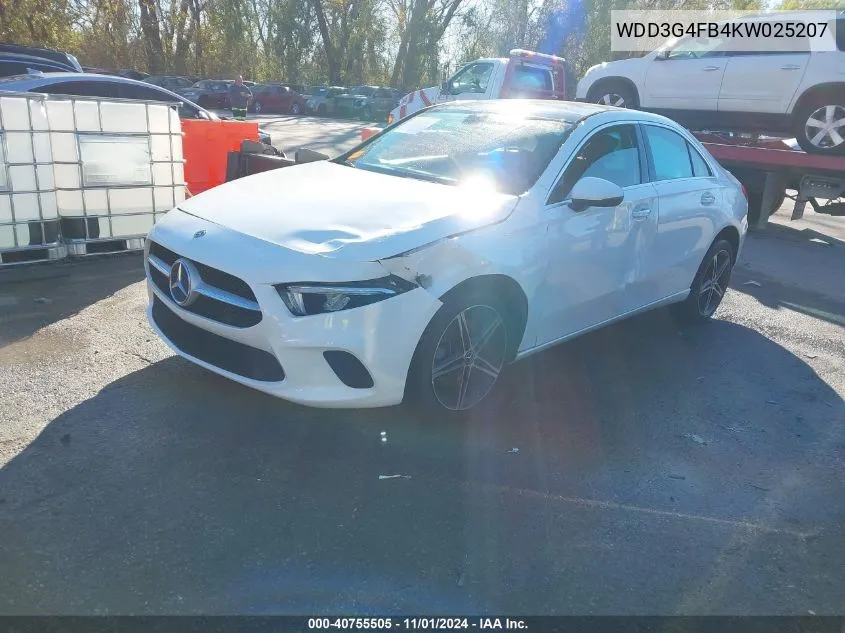 2019 Mercedes-Benz A 220 4Matic VIN: WDD3G4FB4KW025207 Lot: 40755505