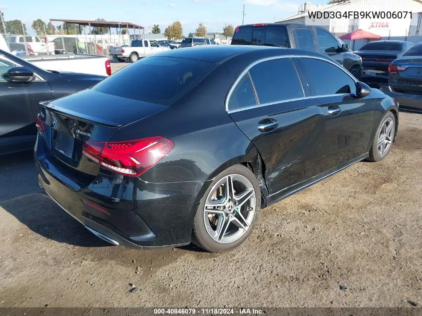 2019 Mercedes-Benz A 220 4Matic VIN: WDD3G4FB9KW006071 Lot: 40846079