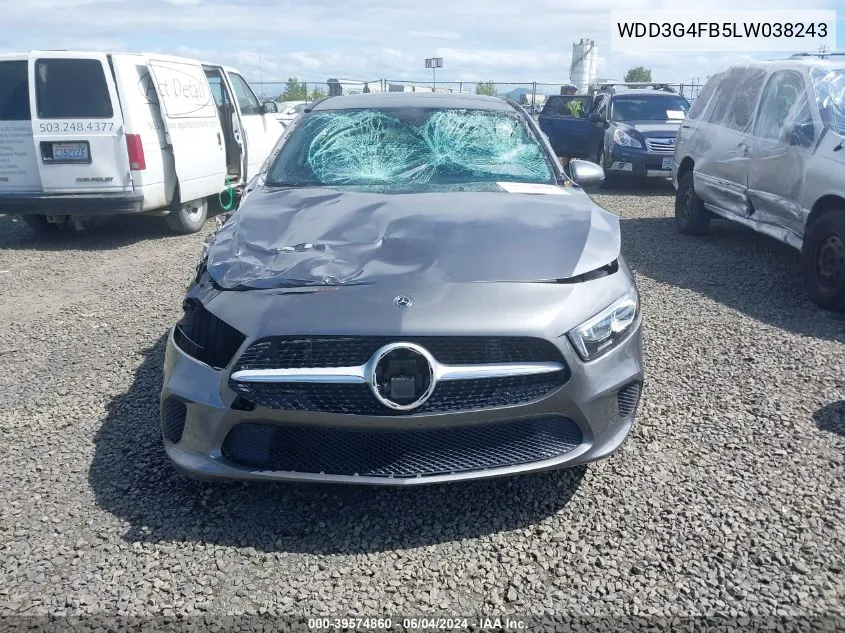 2020 Mercedes-Benz A 220 4Matic VIN: WDD3G4FB5LW038243 Lot: 39574860