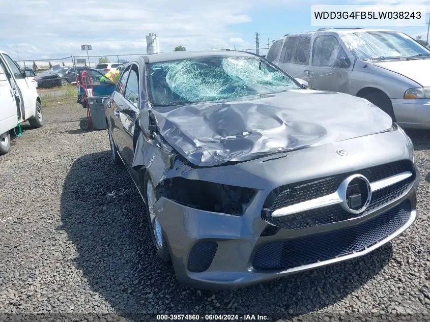 2020 Mercedes-Benz A 220 4Matic VIN: WDD3G4FB5LW038243 Lot: 39574860