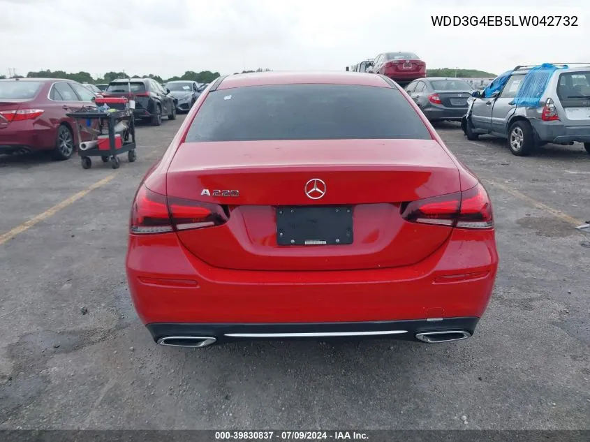 2020 Mercedes-Benz A 220 VIN: WDD3G4EB5LW042732 Lot: 39830837