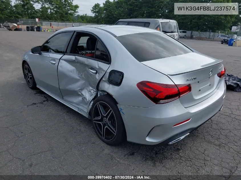 2020 Mercedes-Benz A 220 4Matic VIN: W1K3G4FB8LJ237574 Lot: 39970402