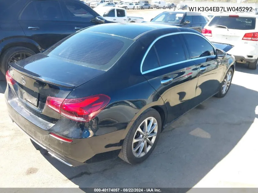 2020 Mercedes-Benz A 220 VIN: W1K3G4EB7LW045292 Lot: 40174057