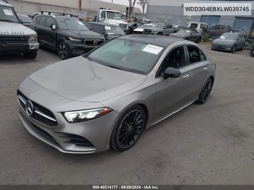 2020 Mercedes-Benz A 220 VIN: WDD3G4EBXLW039745 Lot: 40214177