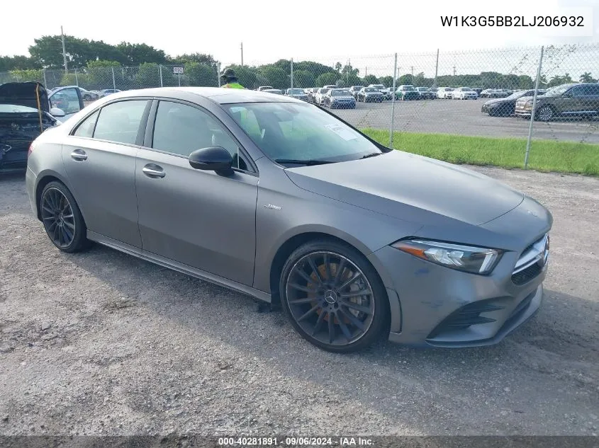 2020 Mercedes-Benz Amg A 35 4Matic VIN: W1K3G5BB2LJ206932 Lot: 40281891