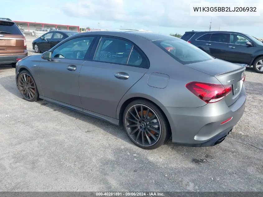 2020 Mercedes-Benz Amg A 35 4Matic VIN: W1K3G5BB2LJ206932 Lot: 40281891