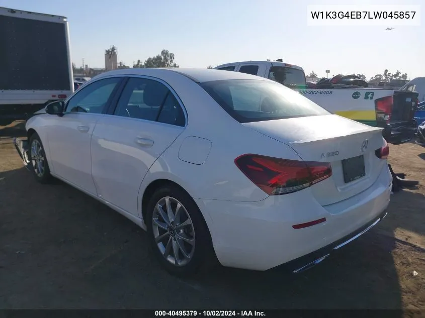 2020 Mercedes-Benz A 220 VIN: W1K3G4EB7LW045857 Lot: 40495379