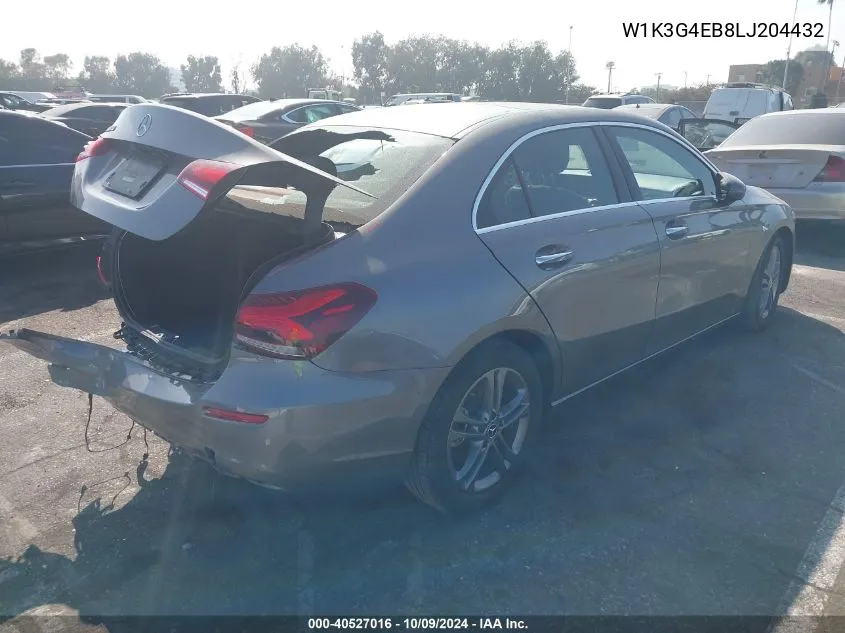 2020 Mercedes-Benz A 220 VIN: W1K3G4EB8LJ204432 Lot: 40527016