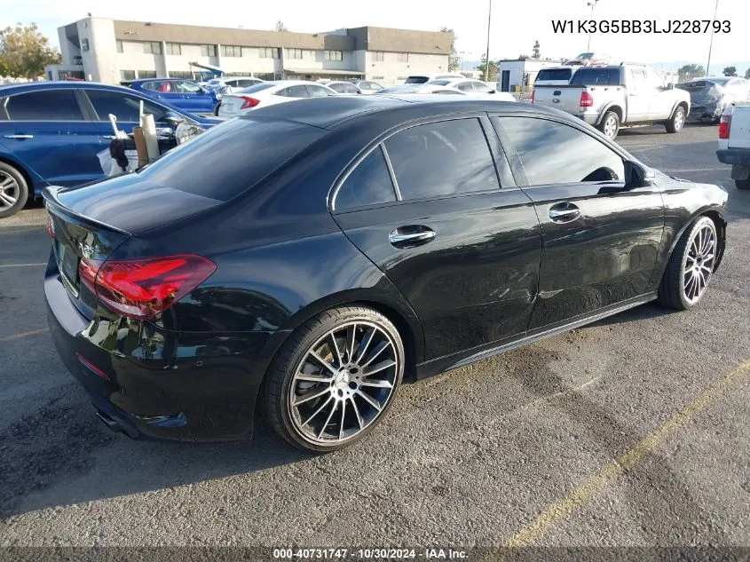 2020 Mercedes-Benz Amg A 35 4Matic VIN: W1K3G5BB3LJ228793 Lot: 40731747