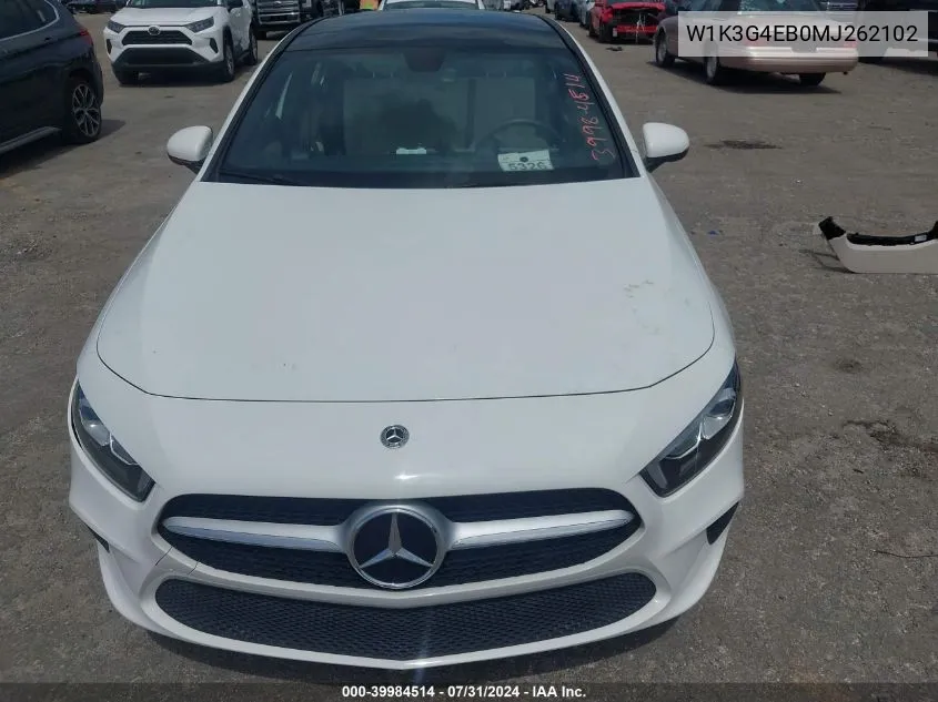 2021 Mercedes-Benz A 220 VIN: W1K3G4EB0MJ262102 Lot: 39984514