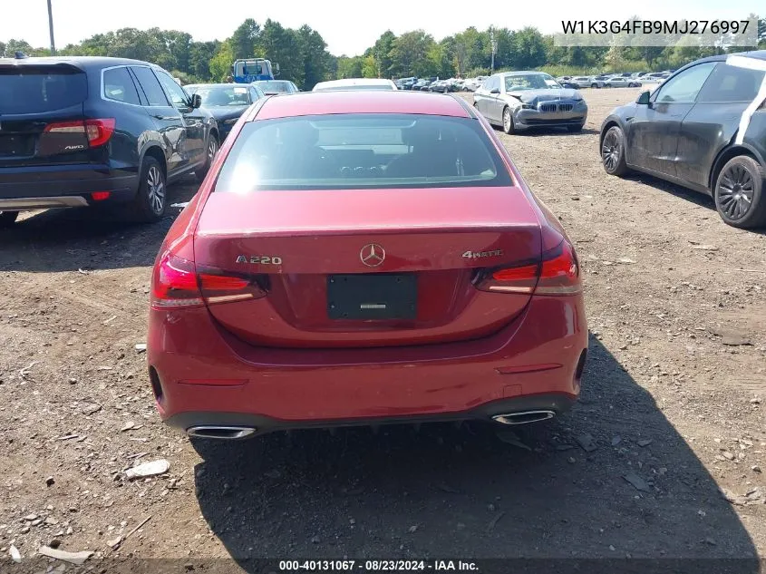 2021 Mercedes-Benz A 220 4Matic VIN: W1K3G4FB9MJ276997 Lot: 40131067