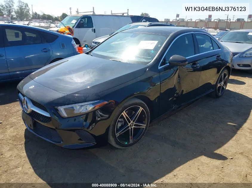 2022 Mercedes-Benz A 220 VIN: W1K3G4EB6NJ376123 Lot: 40088909