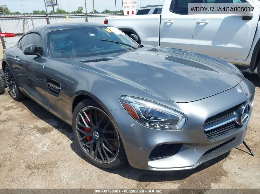 2016 Mercedes-Benz Gt S Amg VIN: WDDYJ7JA4GA005017 Lot: 39769381