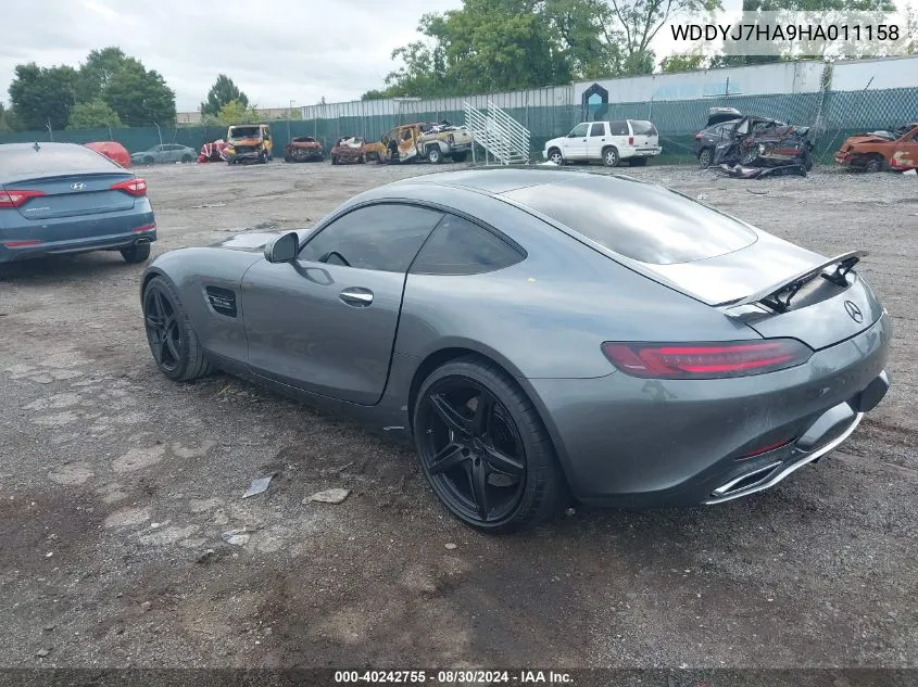 2017 Mercedes-Benz Amg Gt VIN: WDDYJ7HA9HA011158 Lot: 40242755