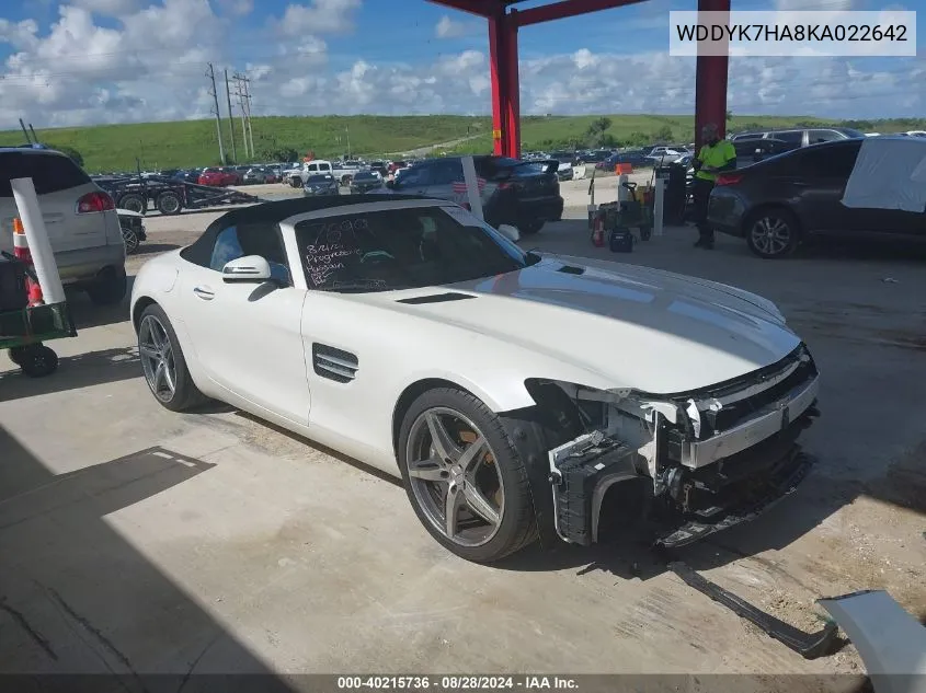 2019 Mercedes-Benz Amg Gt VIN: WDDYK7HA8KA022642 Lot: 40215736