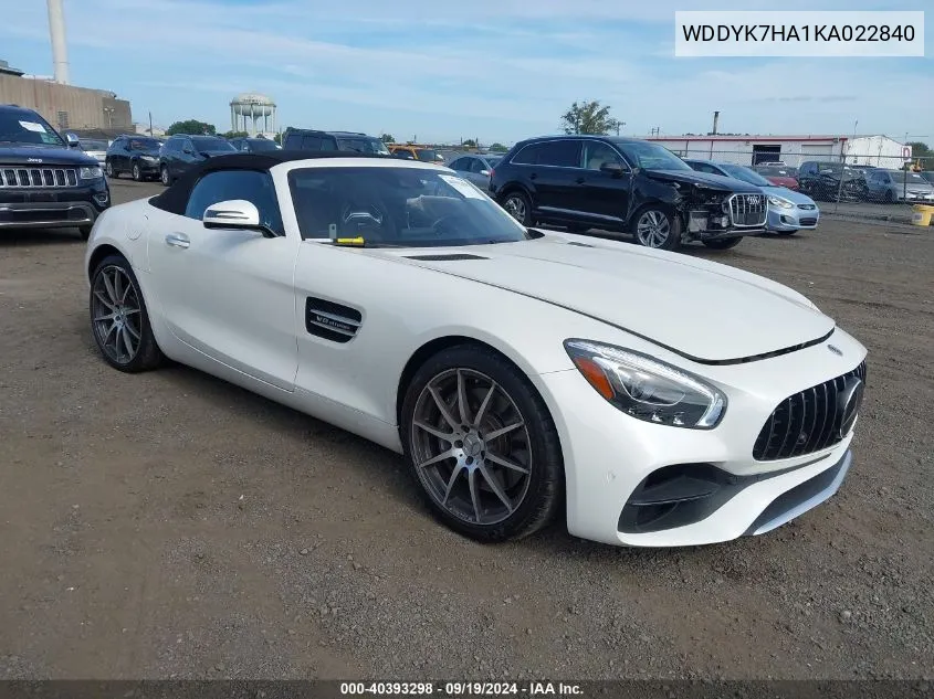 2019 Mercedes-Benz Amg Gt VIN: WDDYK7HA1KA022840 Lot: 40393298