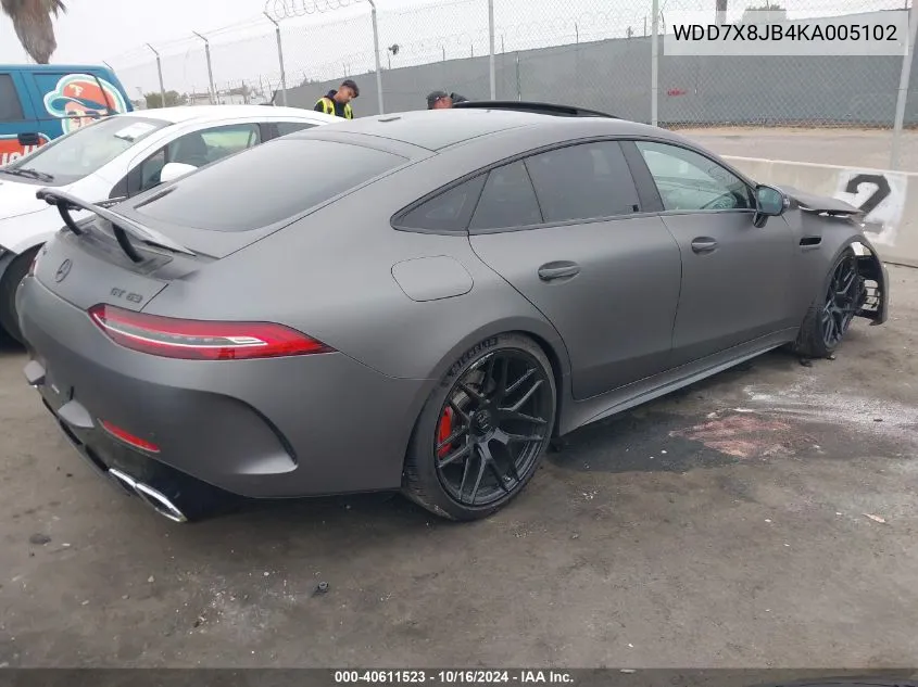 2019 Mercedes-Benz Amg Gt 63 4-Door Coupe VIN: WDD7X8JB4KA005102 Lot: 40611523