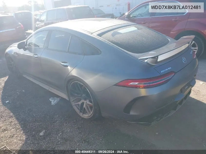 2020 Mercedes-Benz Amg Gt 63 S VIN: WDD7X8KB7LA012481 Lot: 40449311