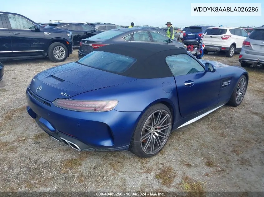 2020 Mercedes-Benz Amg Gt C Roadster VIN: WDDYK8AA8LA026286 Lot: 40489256