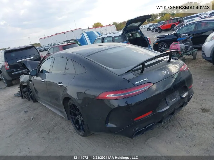 2021 Mercedes-Benz Amg Gt 63 S VIN: W1K7X8KB8MA040243 Lot: 12111072