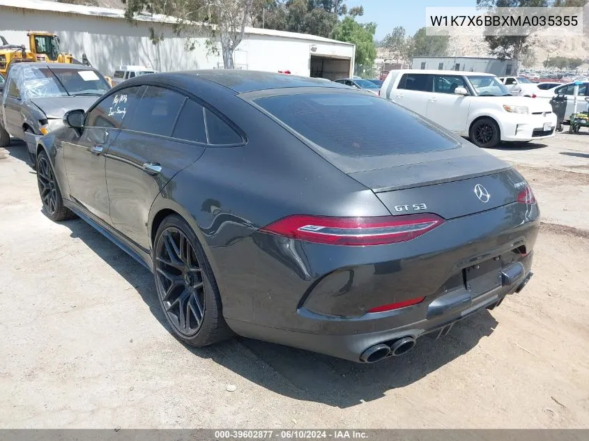 2021 Mercedes-Benz Amg Gt 53 4-Door Coupe VIN: W1K7X6BBXMA035355 Lot: 39602877