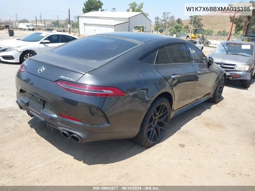 2021 Mercedes-Benz Amg Gt 53 4-Door Coupe VIN: W1K7X6BBXMA035355 Lot: 39602877